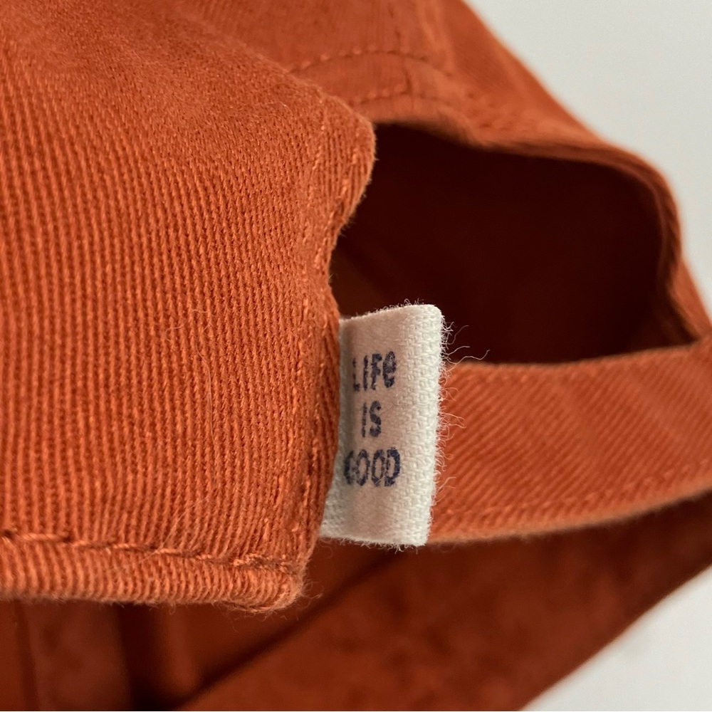 Life Is Good Unisex Hat Burnt Orange & White Embroidered Trees Logo Strapback - Picture 9 of 10